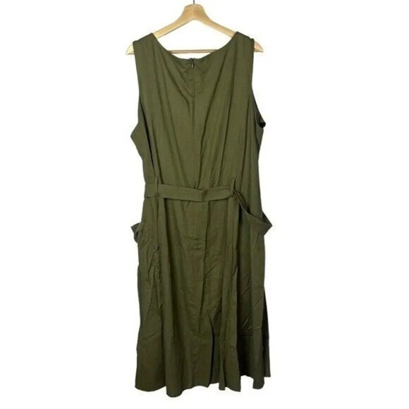Lane Bryant Olive Green Sleeveless Knee Length Dress 24 - Picture 2 of 4